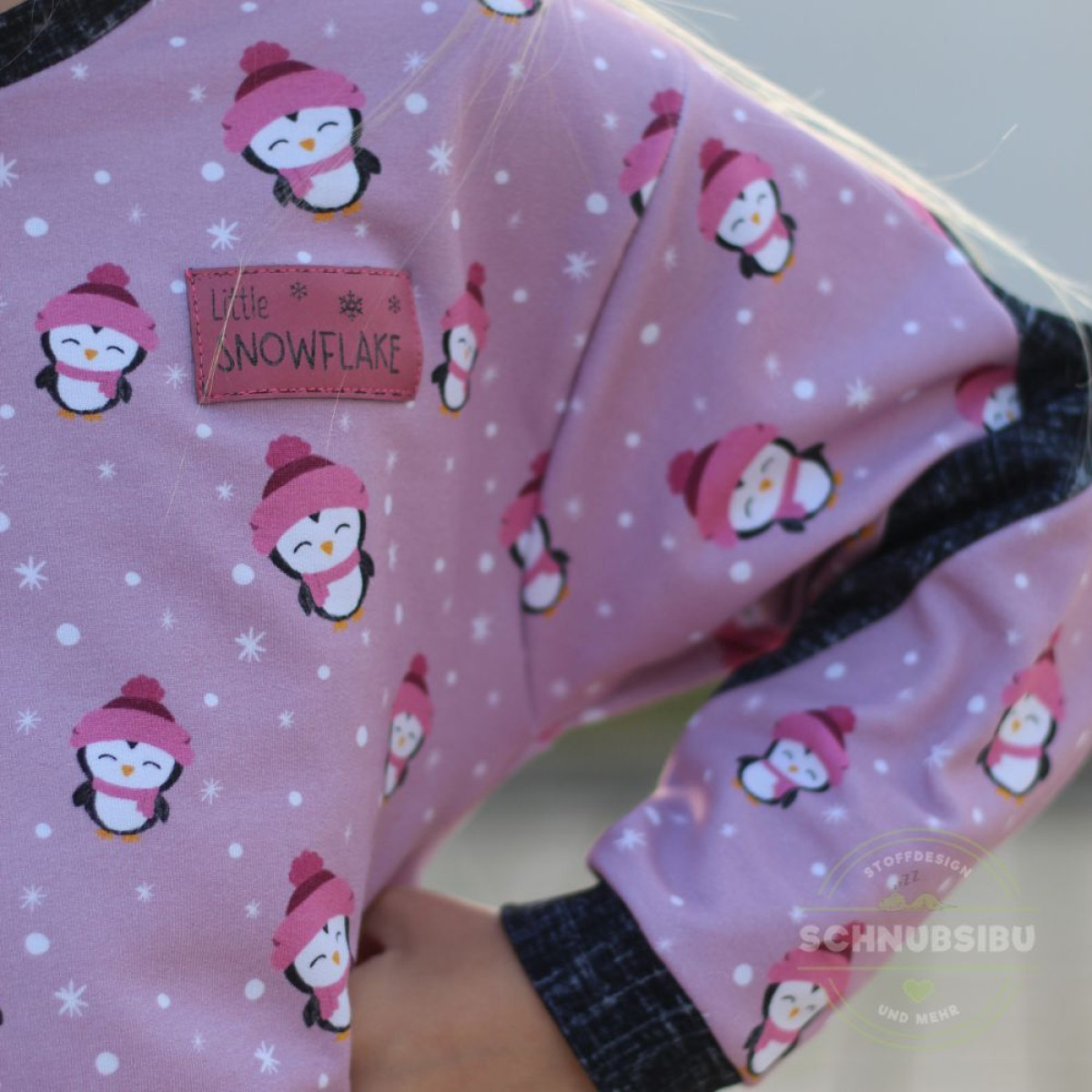 French Terry Winterpinguine rosa
